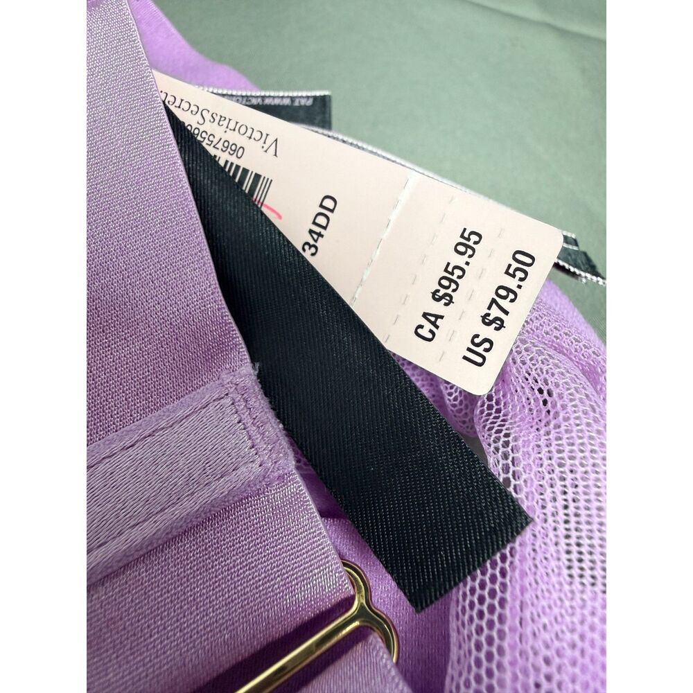 NWT Victoria Secret Sexy Strappy Caged Open Cup Demi Bra in Lilac size 34DD - Picture 10 of 10